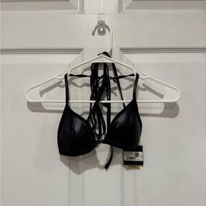 NWT Garage Black Leather Bikini Top